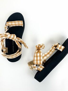 Loeffler Randall Gingham Bow Sandals